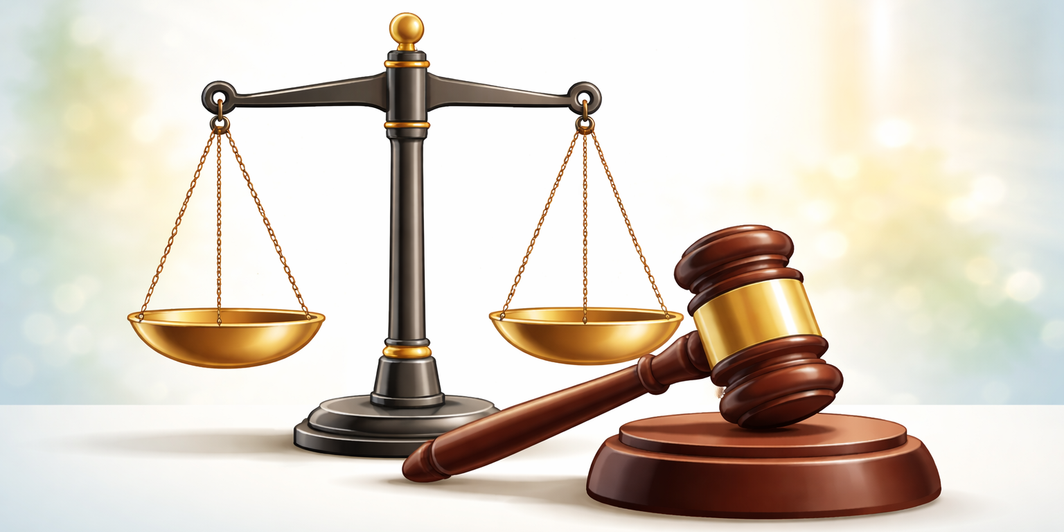 Scales of Justice and Gavel